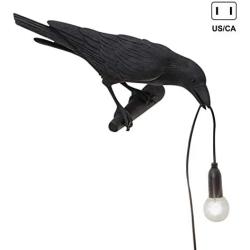 Shirt Luv Birds Lamp Crow Resin Lamp Birds Table Lamps Bedroom Resin Crow Desk Lamp Bedside Light Wall Sconce Modern Table Lamps for Living Room Bedroom Decoration (Left Black Wall Lamp)