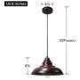 Barn Pendant Lights, FINXIN 1-Light Hanging Light for Kitchen Dining Table Oil-Rubbed Brown/Black 12'' Ceiling Dome Pendant Lighting E26 Base (Brown)