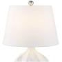 Dobbs Modern Accent Table Lamp White Ceramic Tapered Drum Shade for Living Room Bedroom Bedside Nightstand Office Family - 360 Lighting