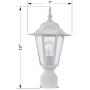 Gruenlich Outdoor Post Lighting Fixture with One E26 Medium Base Max 100W, Aluminum Housing Plus Glass, Bulb Not Included (White Finish)