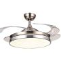 Southerns Lighting 42 inch Modern Simple Invisible Ceiling Fan with 3 Changing LED Lights and Remote Control 4 Reversible Blade Retractable Ceiling Fan with Chandelier Light for Dining Room Living Room Indoor Bedroom Ceiling Fans with Lights (Chrome-06)