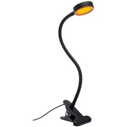 Headboard Clip On Reading Light, Blue Light Blocking, Amber LED Night Light for Reading in Bed, at Computer or Desk. Day/Night Modes for White/Amber Light. 1600K Sleep Aid Light by Hooga. Black