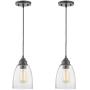 Gruenlich Pendant Lighting Fixture for Kitchen and Dining Room, Hanging Ceiling Lighting Fixture, E26 Medium Base, Metal Construction with Clear Glass