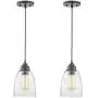 Gruenlich Pendant Lighting Fixture for Kitchen and Dining Room, Hanging Ceiling Lighting Fixture, E26 Medium Base, Metal Construction with Clear Glass