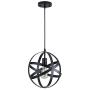 Black Industrial Vintage Metal Globe Ceiling Light Pendant Light, Changeable Hanging Light Chandelier Fixture for Kitchen Island Dining Table Bedroom Hallway.