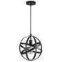 Black Industrial Vintage Metal Globe Ceiling Light Pendant Light, Changeable Hanging Light Chandelier Fixture for Kitchen Island Dining Table Bedroom Hallway.