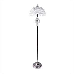 Hsyile Lighting KU300189 Luxury Wedding European Crystal Floor Lamp for Living Room,Bedroom,Office,Chrome Finish,1 Light