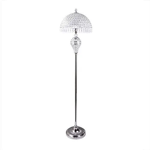 Hsyile Lighting KU300189 Luxury Wedding European Crystal Floor Lamp for Living Room,Bedroom,Office,Chrome Finish,1 Light