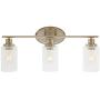 BONLICHT 3 Lights Bathroom Vanity Light Fixture Brushed Nickel Sconces Wall Lighting Contemporary Interior Wall Lamp with Clear Glass Shade,Modern Wall Light for Kitchen Bathroom Bedroom Living Room