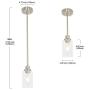 MELUCEE Mini Pendant Lights Brushed Nickel 1-Light with Clear Glass Shade, Contemporary Modern Light Fixtures Ceiling Hanging for Dining Room Kitchen Island Sink