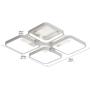 Leniure White Square LED Light Ceiling Lamp Contemporary Chandelier Lighting Fixture 18'' Wide 18'' Deep 4'' High, Warm White 3000K