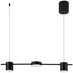 LAKIQ Modern Linear Pendant Lighting Fixture 3/5 Lights LED Chandelier Hanging Ceiling Light for Dining Table Living Room Kitchen Island(Black,3 Lights,Warm Light)