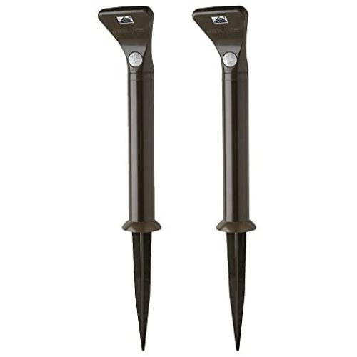 Mr. Beams MB592 Outdoor Wireless Motion Sensing 80-Lumen LED Path Lights with Ground Stakes, Dark Brown, 2-pack