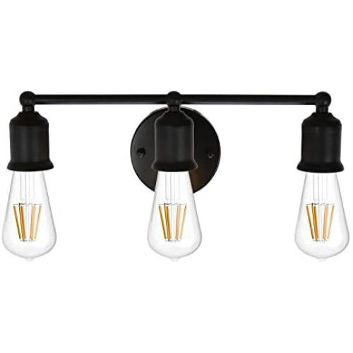 ELUZE 3 Light Bedroom Wall Lamps Vintage Wall Sconce Matt Black Finish Bedside Reading Lamp Bedroom Lamp