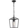 Emliviar Modern Outdoor Pendant Light, 1-Light Outdoor Hanging Lantern Light in Balck Finish with Clear Glass, 20065H BK