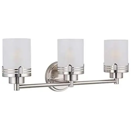 Doraimi 3 Light Frosted Glass Shade Wall Sconce Lighting with Brushed Nickel Finish, Modern Wall Light Fixture with Hollow Lamp Cup for Bath Room, Bed Room, LED Bulb(not Include)