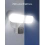 Floodlight Camera, Voger Security Camera Outdoor 2500-Lumen Brightness with Siren Alarm IP65 Waterproof 1080p Night Vision Motion-Activated and Two-Way Audio White
