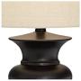 Traditional Table Lamps Set of 2 Dark Bronze Urn Ivory Tapered Drum Shade for Living Room Family Bedroom Nightstand - Regency Hill