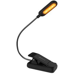 VAVOFO Clip On Book Light, Blue Light Blocking, 1600K Warm Reading Light, Eye Care Lamp with Power Indicator for Bookworms (Black)