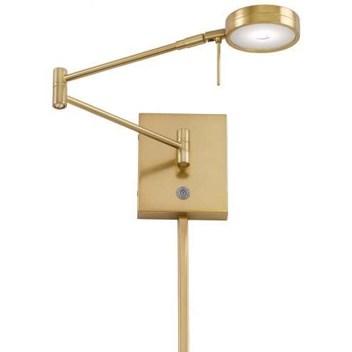 George Kovacs P4308-248, 1 Light LED Swing Arm Wall Lamp, Honey Gold