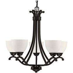 Doraimi Lighting Modern 5 Light Contemporary Chandeliers Printing Black Finish Modern Light