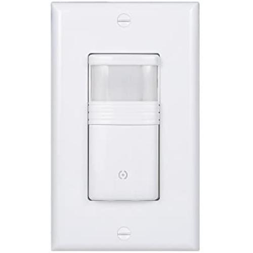 (Pack of 1) White Motion Sensor Light Switch – Neutral Wire Required – Single Pole Only (Not 3-Way) – for Indoor Use – Vacancy & Occupancy Modes – Title 24, UL Certified – Adjustable Timer