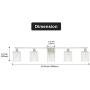 BONLICHT Bathroom Vanity Light Fixtures 5 Light Brushed Nickel Wall Lighting Crystal Wall Sconce with K9 Crystal Drop Modern Farmhouse Style Bath Wall Mount Lamp for Living Room Hallway Kitchen Porch