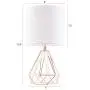 CO-Z Modern Table Lamps for Living Room Bedroom Set of 2, Rose Gold Desk Lamp with Hollowed Out Base and White Fabric Shade, Bedside Lamps for Nightstand Accent. (Pink)