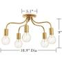 Electro bp;Cozy Style Barebulb 5-Arm Polished Gold Semi Flush Mount Ceiling Lighting Fixtures,300W,18.9''Dia for Entryway