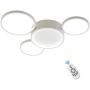 Qamra Modern LED Ceiling Light, Creative Dimmable Flush Mount Lighting Fixture, 3 Color 4 Rings Chandelier with Remote Control for Living Room Kitchen Island Bedroom Dining Room (White, 40W)