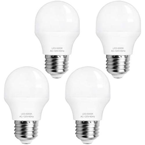 LED Light Bulb 40W Equivalent, 4W A15 Appliance Bulbs 5000K Daylight E26 Medium Base 120V 420 Lumens for Fridge and Ceiling Fan, Pack of 4