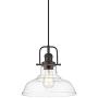 FEMILA Vintage Pendant Lighting, Farmhouse Schoolhouse Hanging Light Fixture with Adjustable Height, Clear Glass Shade, Oil Rubbed Bronze Finish, 4FY09-MP ORB
