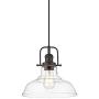 FEMILA Vintage Pendant Lighting, Farmhouse Schoolhouse Hanging Light Fixture with Adjustable Height, Clear Glass Shade, Oil Rubbed Bronze Finish, 4FY09-MP ORB