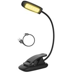 BIGLIGHT Book Reading Light USB Rechargeable, 6 LED Super Bright Clip on Light, 3 Lighting Modes Book Light for Reading in Bed at Night, Brightness Adjustable Reading Light for Kids, Black