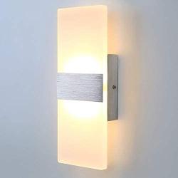 Lightess Modern Wall Sconces 12W LED Wall Lights Up Down Wall Lamp Acrylic for Bedrooms Hallway Corridor, Warm White, HS521-2