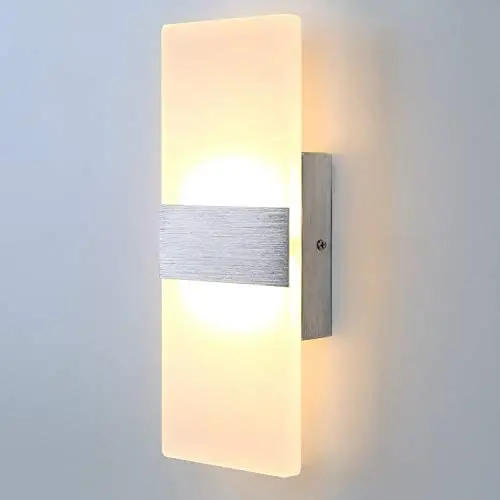Lightess Modern Wall Sconces 12W LED Wall Lights Up Down Wall Lamp Acrylic for Bedrooms Hallway Corridor, Warm White, HS521-2
