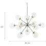Ink+Ivy Paige Twelve Modern Chandeliers-Height Adjustable, Plated Finish, Glass Sphere Shades Pendant Sputnik Ligthing Lamp Ceiling Dining Room Lighting Fixtures Hanging, LED Compatible, Silver