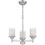 Jazava 3-Light Island Pendants, Modern Kitchen Chandelier Light, Industrial Hanging Light Fixture for Farmhouse, Brushed Nickel with White Linen Frosted Glass Shades for Dinning Room, Kitchen