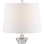 Lucas Modern Table Lamps Set of 2 with USB Charging Port Chrome and Glass Drum Shade for Living Room Family Bedroom Bedside - Regency Hill