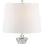 Lucas Modern Table Lamps Set of 2 with USB Charging Port Chrome and Glass Drum Shade for Living Room Family Bedroom Bedside - Regency Hill