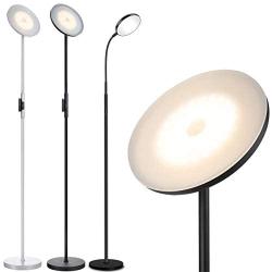 3pcs, 30W Sky LED Floor Lamp Black1+Silvery Grey1 + 12W Floor Lamp Black1