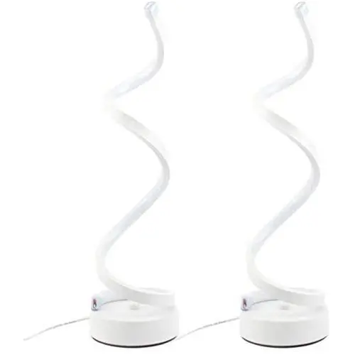 LENIVER LED Table Lamp Set of 2, Modern Minimalist Dimmable Spiral Table Lamp, 12W 3 Color Bedside Lamp Desk Light for Bedroom, Living Room, Office, Nightstand, Bookshelf (White) LENIVER LED Table Lamp Set of 2, Modern Minimalist Dimmable Spiral Table Lamp, 12W 3 Color Bedside Lamp Desk Light for Bedroom, Living Room, Office, Nightstand, Bookshelf (White)
