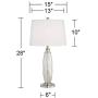 Carol Modern Table Lamps Set of 2 Mercury Glass Column White Drum Shade for Living Room Family Bedroom Bedside Nightstand - 360 Lighting