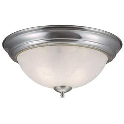 Design House 830893 Millbridge Traditional 2 Indoor Flush Mount Ceiling Light Dimmable for Bedroom Dining Room Kitchen, 13.25 in. GU24 Bulb, Satin Nickel