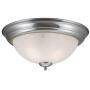 Design House 830893 Millbridge Traditional 2 Indoor Flush Mount Ceiling Light Dimmable for Bedroom Dining Room Kitchen, 13.25 in. GU24 Bulb, Satin Nickel