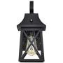 FLALINKO Outdoor Dusk to Dawn Wall Lantern - Farmhouse 14'' Outdoor Wall Light for Barn, Patio, Porch, Doorway, Entryway, Walkway, Matte Black Finish with Clear Seedy Glass (Black, Single Pack)