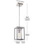 VINLUZ Pendant Lighting 1-Light Chrome Finished Square Modern Dining Room Lighting Fixture Hanging Ceiling with Clear Glass Shade Contemporary Mini Chandeliers Ceiling Lamp for Kitchen Island Hallway