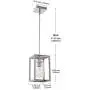 VINLUZ Pendant Lighting 1-Light Chrome Finished Square Modern Dining Room Lighting Fixture Hanging Ceiling with Clear Glass Shade Contemporary Mini Chandeliers Ceiling Lamp for Kitchen Island Hallway