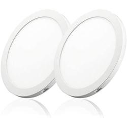 LED Flush Mount Ceiling Light Dimmable Disk Light 2PK 8inch 18W 5000K CRI90 Round Panel Light LED Recessed Light for Bedroom Kitchen Hallway Bathroom Office