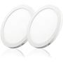 LED Flush Mount Ceiling Light Dimmable Disk Light 2PK 8inch 18W 5000K CRI90 Round Panel Light LED Recessed Light for Bedroom Kitchen Hallway Bathroom Office